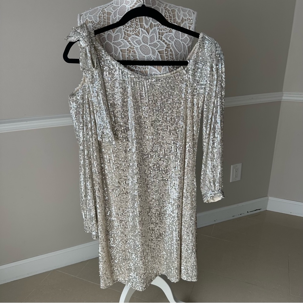 CeCe Silver Sequin Dress - Picture 2 of 7